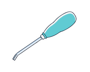 Fototapeta premium Dental Luxator Flat Vector Icon, Tooth Extraction Dentistry Tool Illustration
