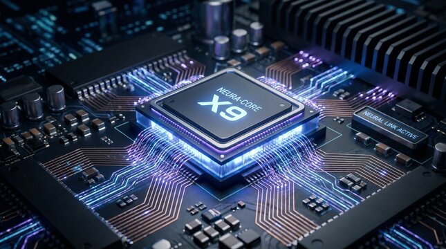 X9 Computer Processor &mdash; High-Performance CPU on Illuminated Motherboard with Advanced Cooling

