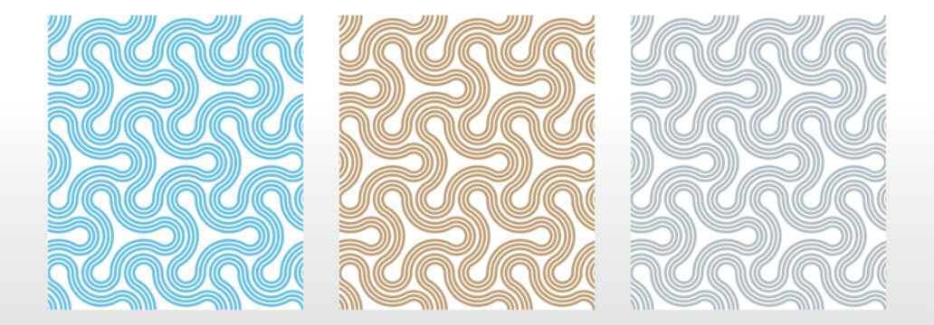 Set of abstract geometric patterns. Seamless vector backgrounds. Colored ornaments Graphic modern patterns Simple lattice graphic design