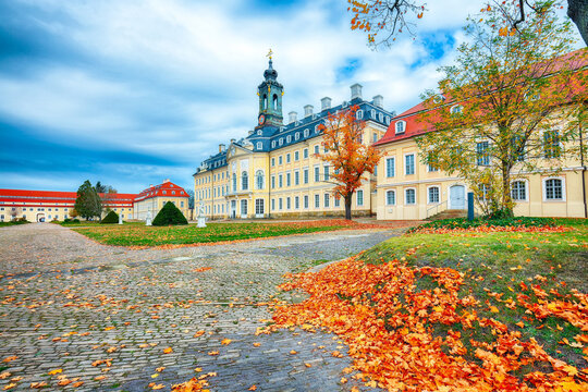 Amazing autumn view on the Hunting Castle Hubertusburg (Exhibition Karl Hans Janke).