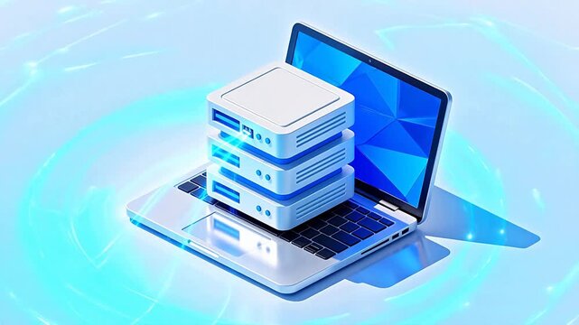 Laptop with stacked servers