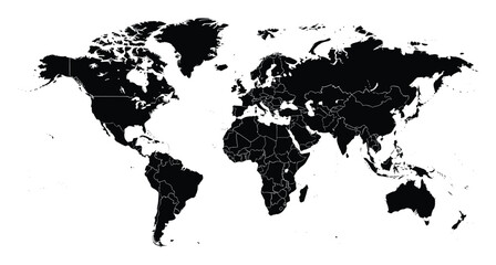 Obraz premium World political map showing country borders for global business and educational use