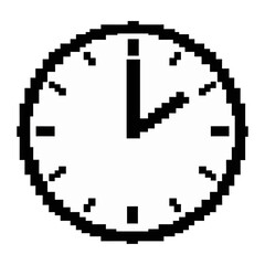 Fototapeta premium Pixel art clock face with design vector
