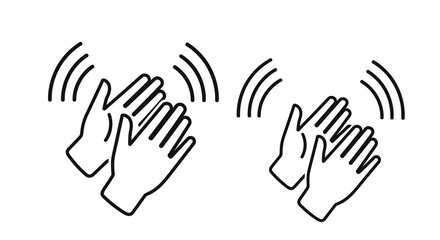 Obraz premium Clapping hands line drawing two hands in applause
