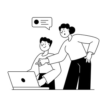 Glyph style illustration of knowledge exchange