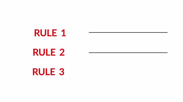3 rules animation rule 1 rule 2 rule 3 animation in transparent background in 4K animation with alpha channel 3 rules animation 