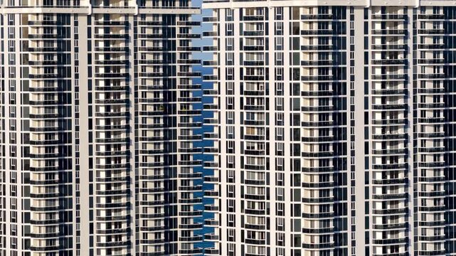 Abstract modern building facade with repetitive patterns
