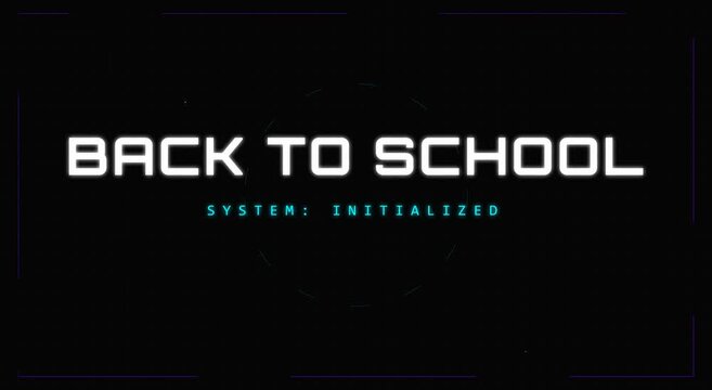 Back to school digital hud interface system initialized motion animation