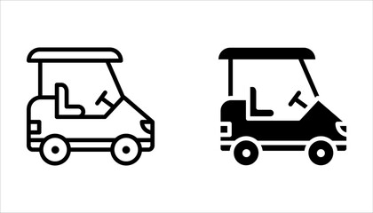 Fototapeta premium Golf cart icon set isolated on white background