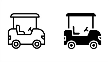 Fototapeta premium Golf cart icon set isolated on white background