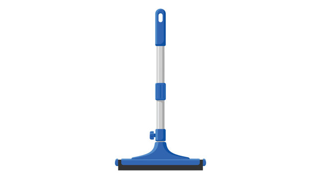 Blue cleaning squeegee tool with long handle