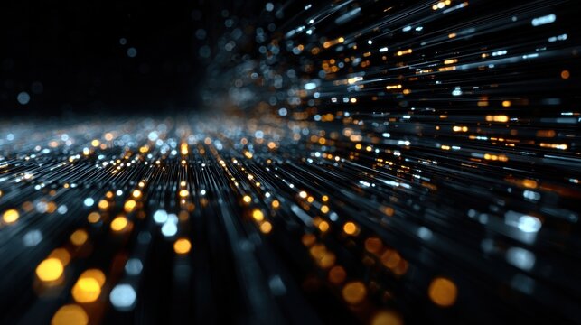 Digital Burst: A mesmerizing composition of light streaks, conveying the dynamism and speed of modern technology, evoking a sense of forward momentum and innovation.
