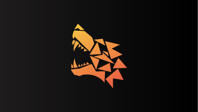 Abstract Geometric Wolf Head Logo Design