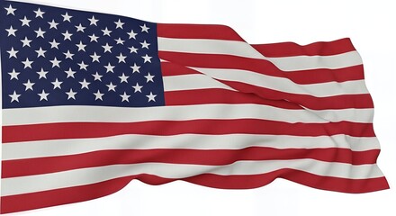 Obraz premium USA Flag 3D Illustration Isolated on Transparent Background