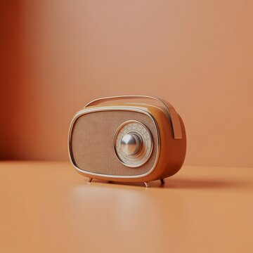 Vintage antique retro old radio on background
