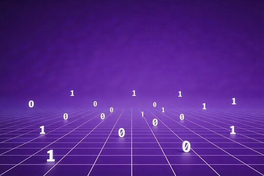 Digital grid with binary numbers