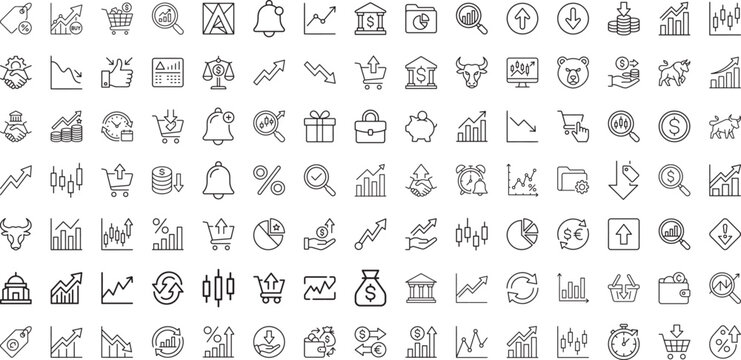 Comprehensive financial service and banking icons for mobile app design