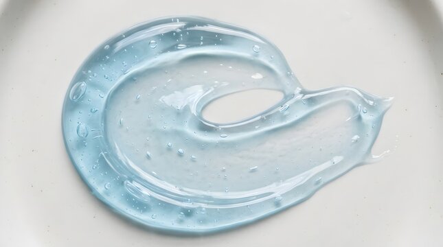 Blue serum oil sample. Cosmetic product swatch isolated on transparent background