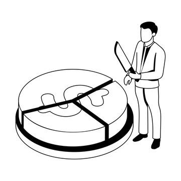 An isometric style illustration depicting a shareholder