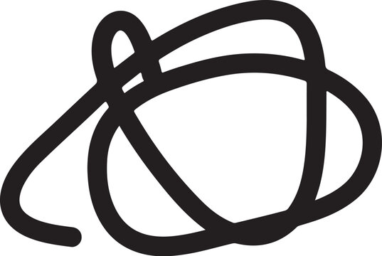 Black rubber band, twisted, stretched, isolated, vector icon