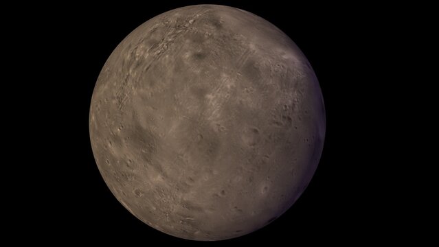  Planet mars with it moons Phobos. 3d illustration
