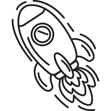 Hand Drawn Rocket Doodle