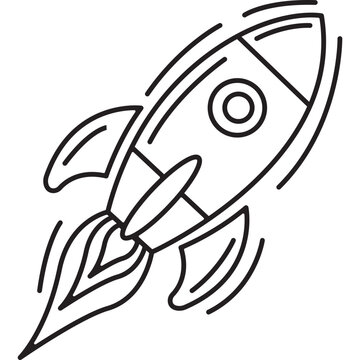 Hand Drawn Rocket Doodle