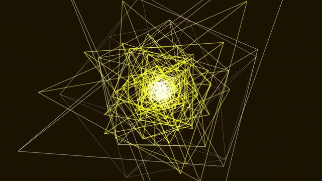 Premium 4K seamless loop of nested Merkaba and Icosahedron Ajna third eye chakra sacred geometry unfolding in a cinematic dark void. Ideal for VJ sets, trance visuals, meditation, and yoga studios.