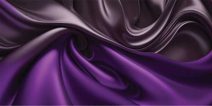 Elegant purple silk and violet satin fabric background featuring smooth luxury textures with soft pink shiny waves and graceful drapery curves for a decorative textile backdrop