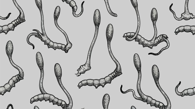 Microscopic sperm cells under magnification showing tails.