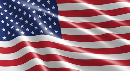 Obraz premium Waving american flag with realistic fabric texture and vibrant colors