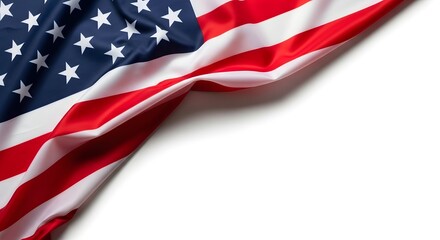 Fototapeta premium Waving american flag isolated on white background