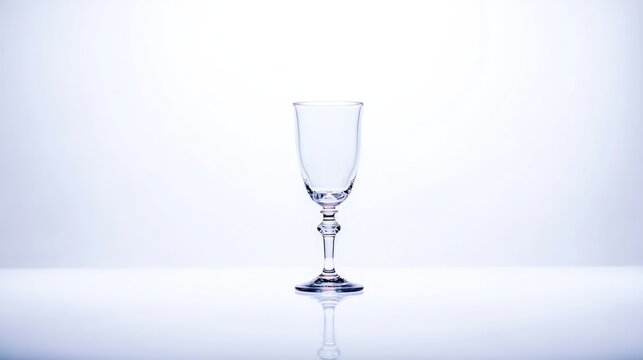 stemware. Crystal clear wine glass with elegant stemware on pure white background. bar promotions, beverage menus, designed for product packaging and bar promotions, used by account managers.