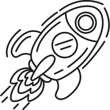 Hand Drawn Rocket Doodle