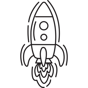 Hand Drawn Rocket Doodle
