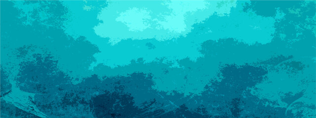 Abstract underwater background vector, turquoise ocean water texture with coral reef silhouettes, deep sea landscape for summer banner design © Sanatçi