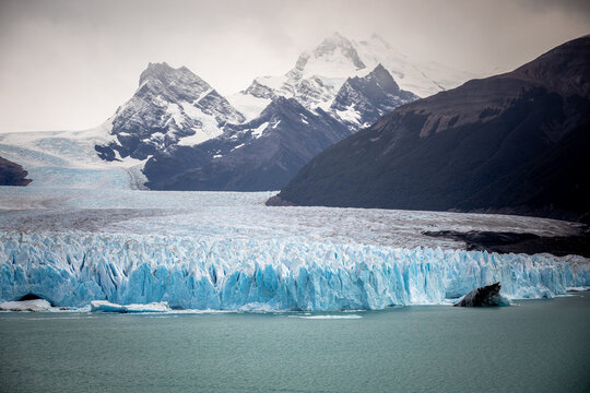 Perito Moreno Glacier with mountains, Patagonia Argentina