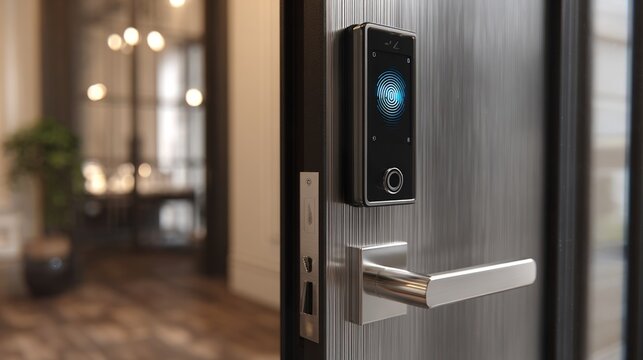 Modern Smart Door Lock with Fingerprint Scanner