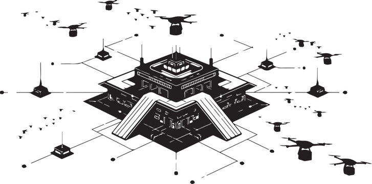 Drone surveillance system, aerial monitoring network, security infrastructure, surveillance technology
