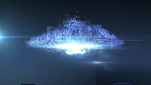 AI artificial intelligence and data mining, futuristic cyber innovation with automated autonomous brain, neural network 3D animation, computer machine digital brain big data. Cloud computing.