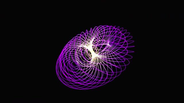Premium 4K seamless loop of a volumetric Torus knot and Sahasrara Crown chakra sacred geometry folding inward within a cinematic void. Ideal for VJ sets, trance visuals, meditation, and yoga studios.