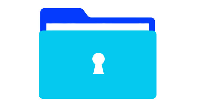 Secure blue locked folder icon.