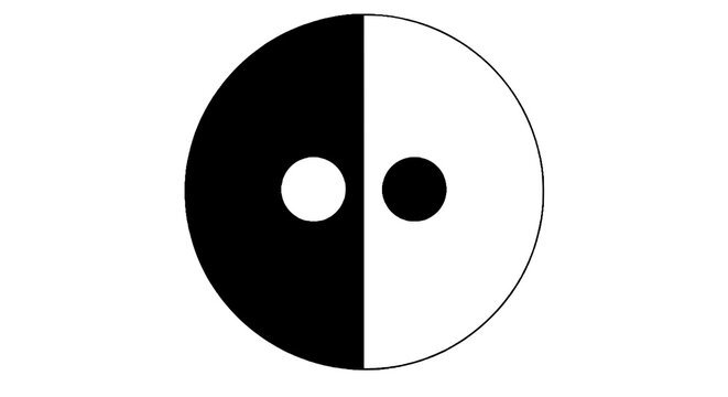 Yin Yang Symbol Black White Circle.