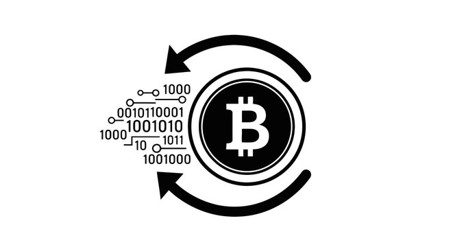 Bitcoin cryptocurrency digital currency symbol.