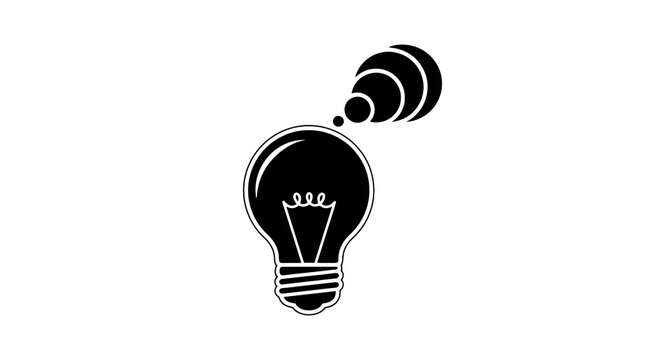Black Light Bulb with Idea Bubble.