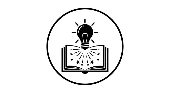 Education Concept Light Bulb Book Icon.