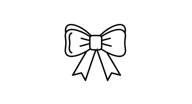 Bow line drawing on a white background