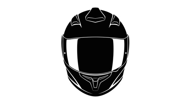 Motorcycle helmet silhouette on a white background