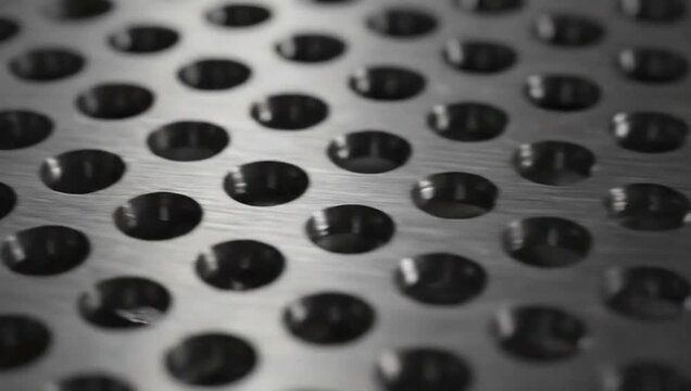 Perforated Metal Sheet - Close-Up of Industrial Material.