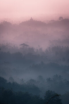 Beautiful morning Borobudur Temple From Setumbu Candi Borobudur dari Setumbu